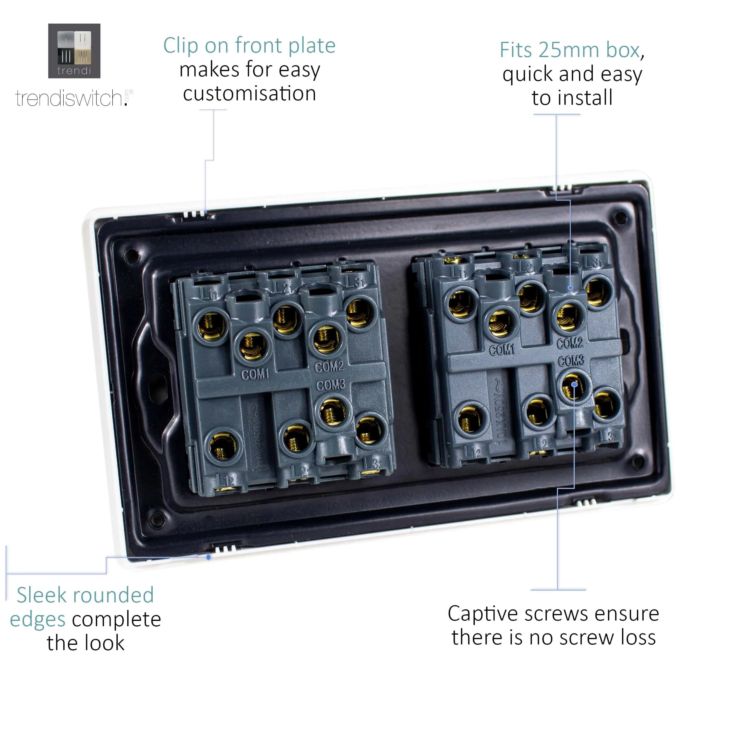 Switches Wiring Accessories Trendi Decorative Screwless